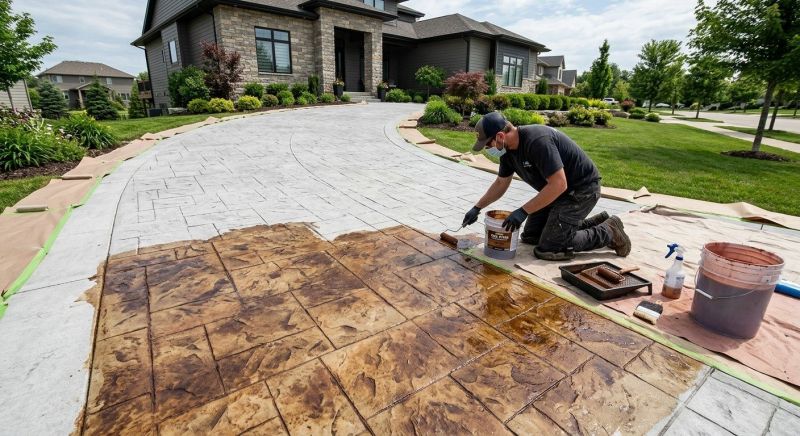 Concrete Driveway Staining in Corpus Christi, TX