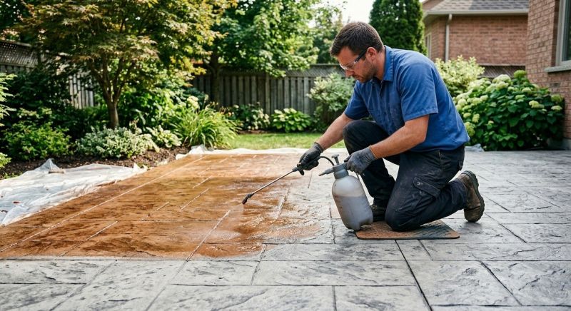 Stamped Concrete Staining in Dallas, TX